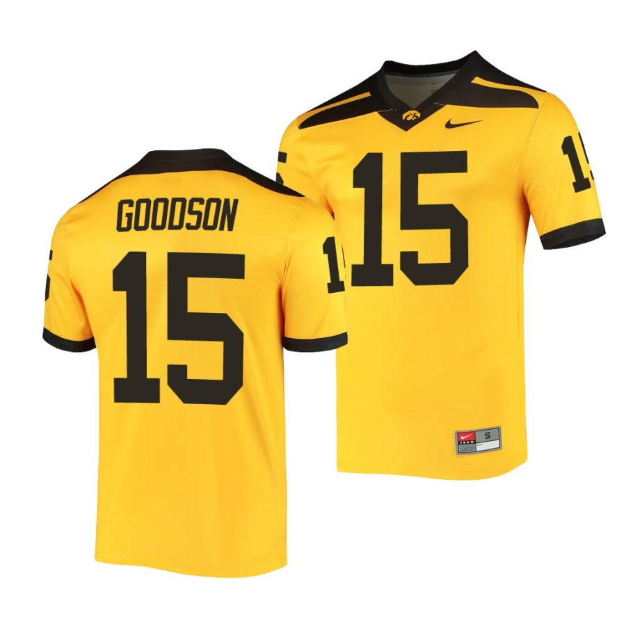 iowa hawkeyes tyler goodson gold alternate men's jersey