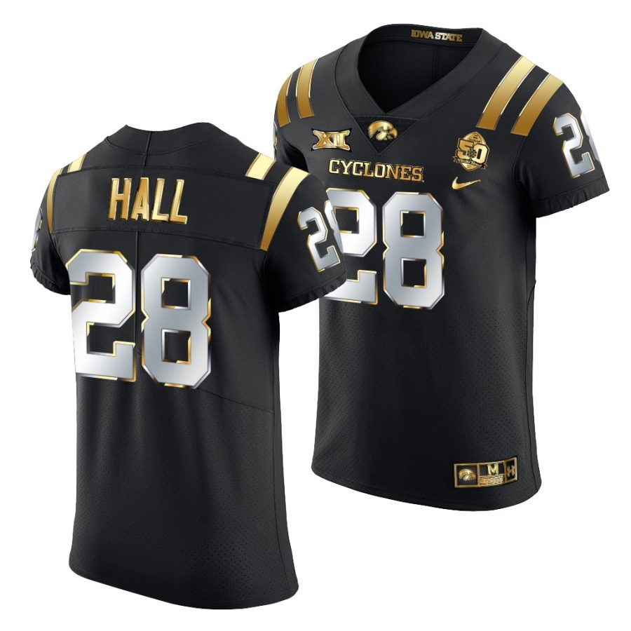 iowa state cyclones breece hall black 2021 fiesta bowl golden edition jersey