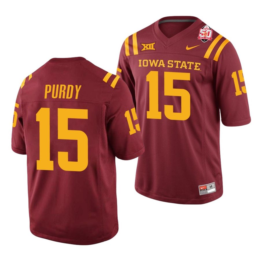 iowa state cyclones brock purdy cardinal 2021 fiesta bowl college football jersey 1