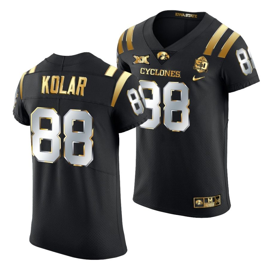 iowa state cyclones charlie kolar black 2021 fiesta bowl golden edition jersey