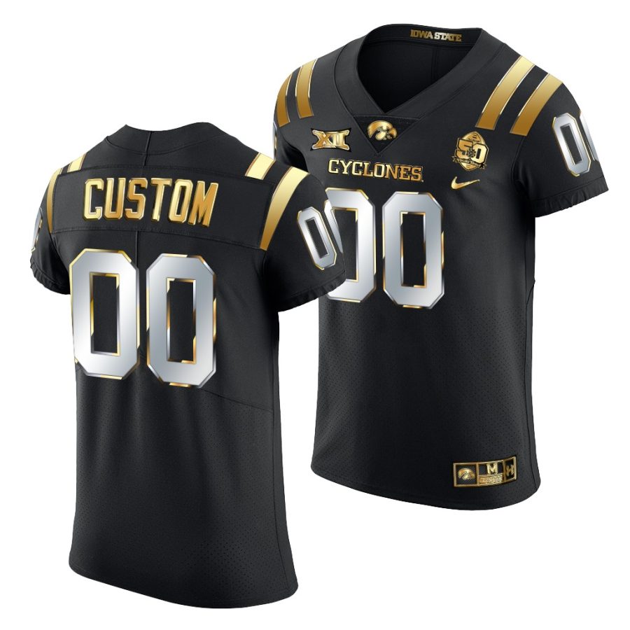 iowa state cyclones custom black 2021 fiesta bowl golden edition jersey