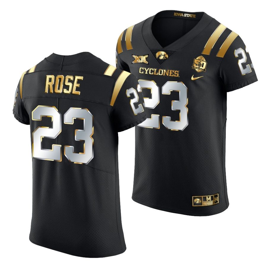 iowa state cyclones mike rose black 2021 fiesta bowl golden edition jersey