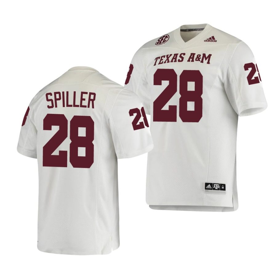 isaiah spiller white college football texas a&m aggies jersey