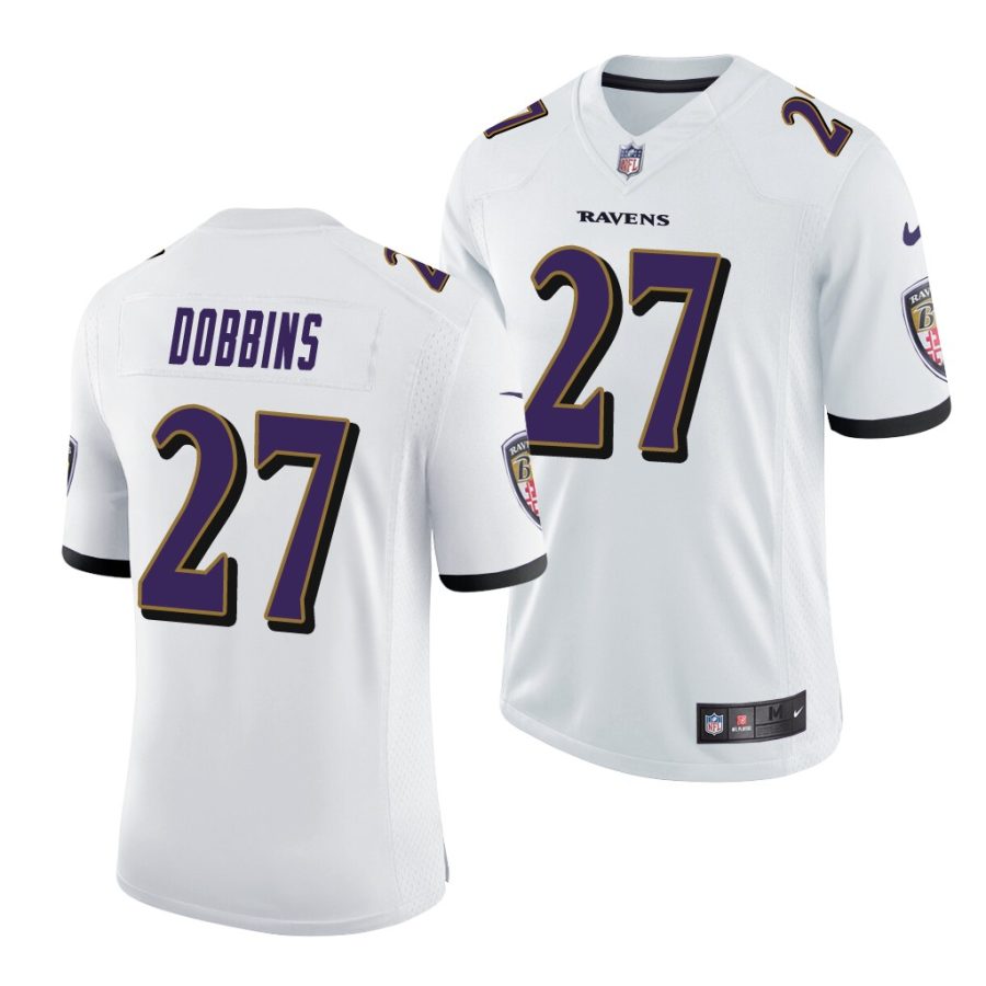 j.k. dobbins white 2020 nfl draft men's jersey