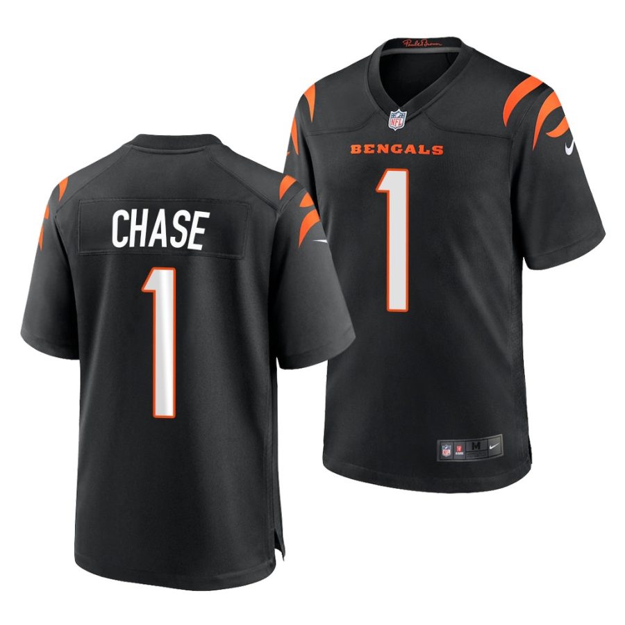 ja'marr chase bengals 2021 nfl draft game men's black jersey