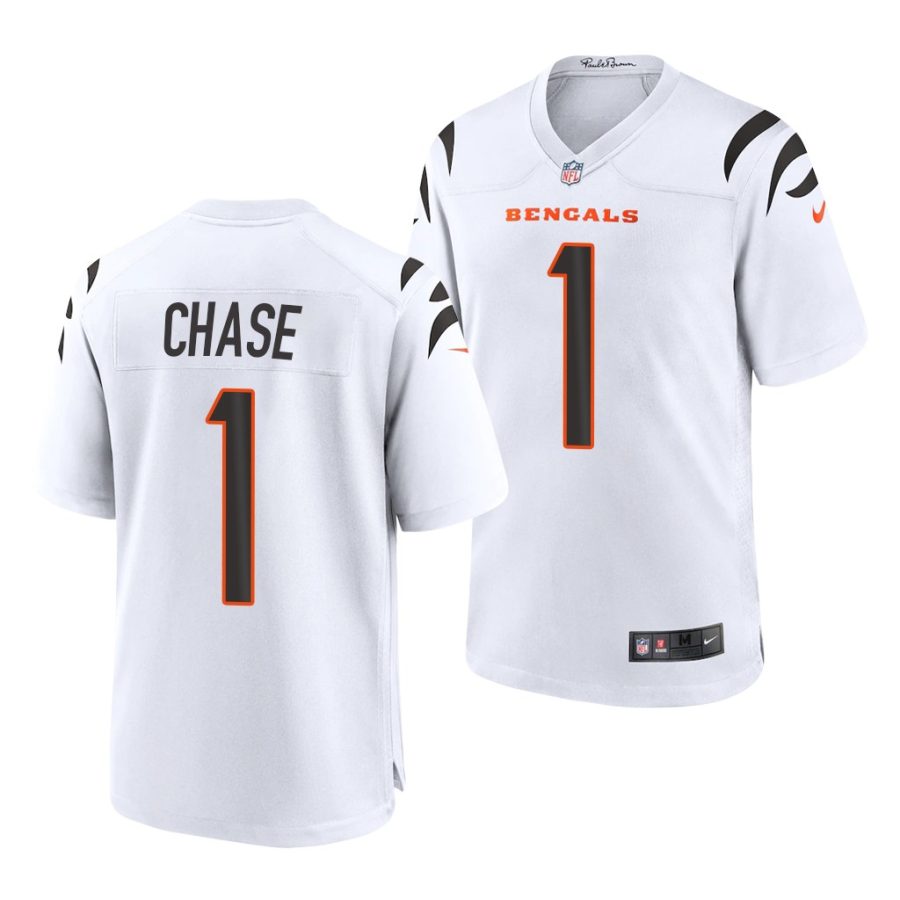 ja'marr chase bengals 2021 nfl draft game men's white jersey