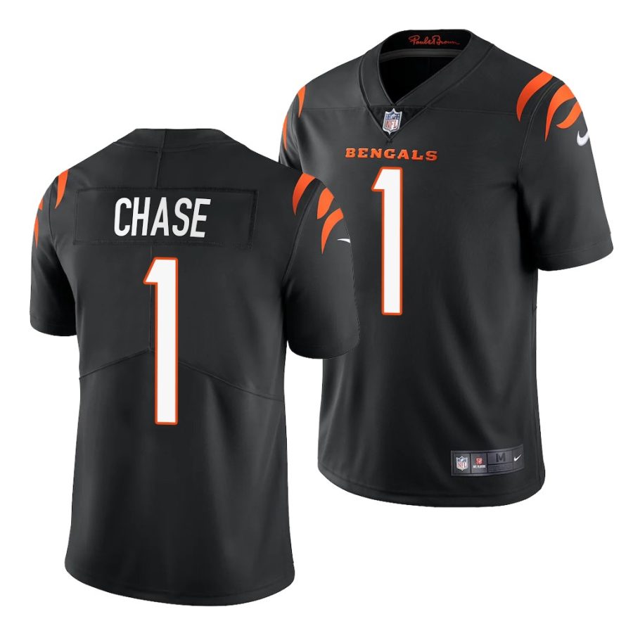 ja'marr chase bengals 2021 nfl draft vapor limited men's black jersey