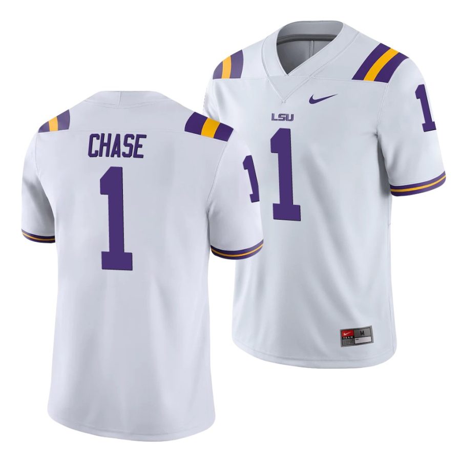 ja'marr chase white college football men's jersey