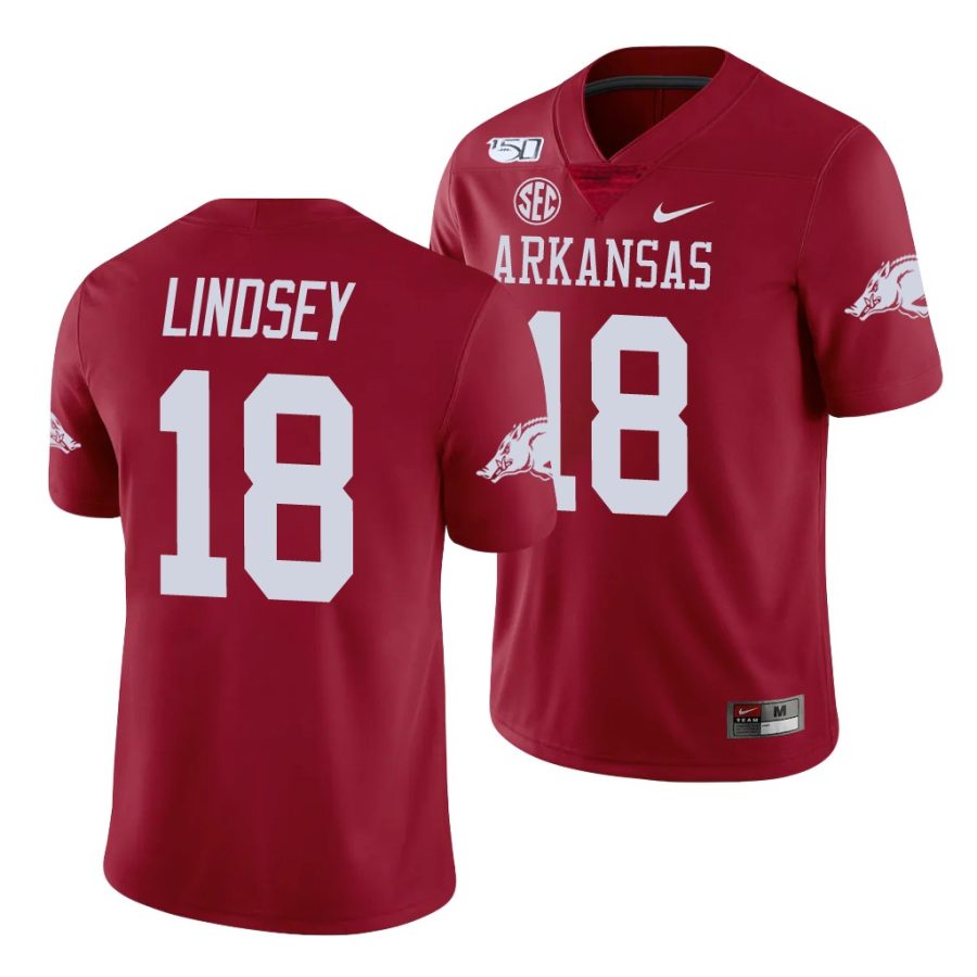 jack lindsey cardinal college football arkansas razorbacks jersey 0