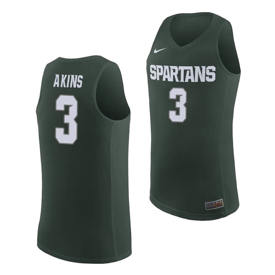 jaden akins michigan state spartans replica basketball jersey