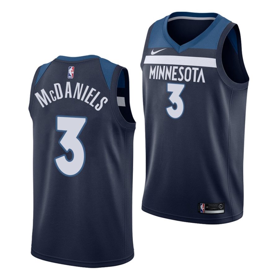 jaden mcdaniels timberwolves icon 2020 nba draft 2020 21 navy jersey