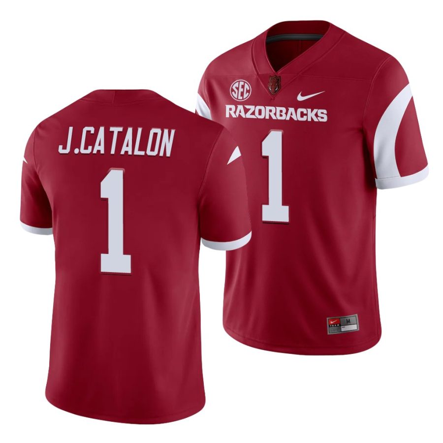 jalen catalon cardinal college football arkansas razorbacks jersey 0