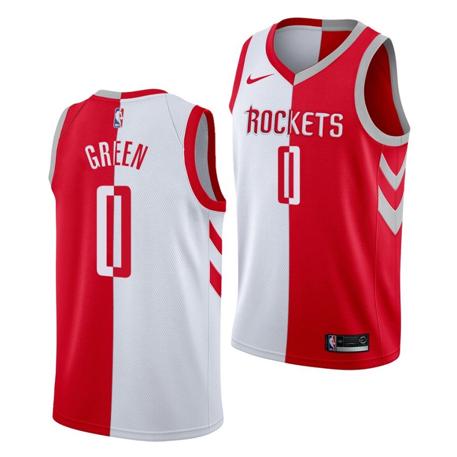 jalen green rockets red white split edition 2021 22 jersey