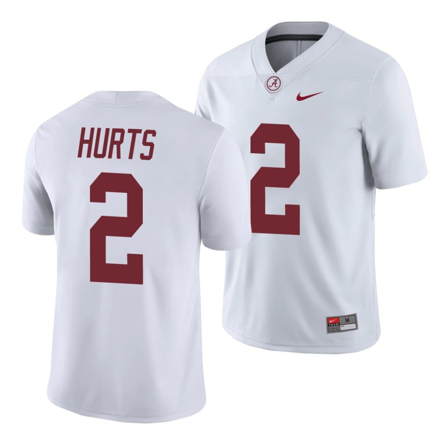 jalen hurts white college football men's jersey