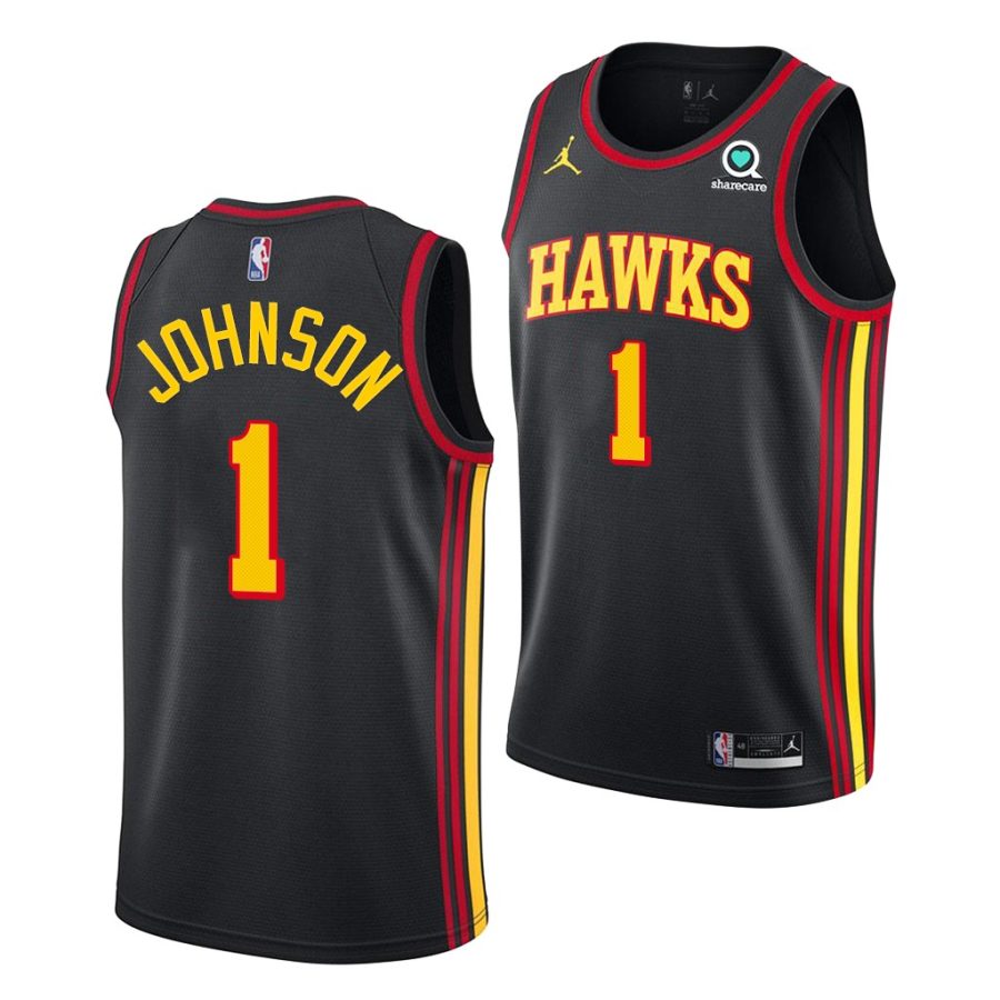 jalen johnson hawks 2021 black statement edition 2021 nba draft jersey