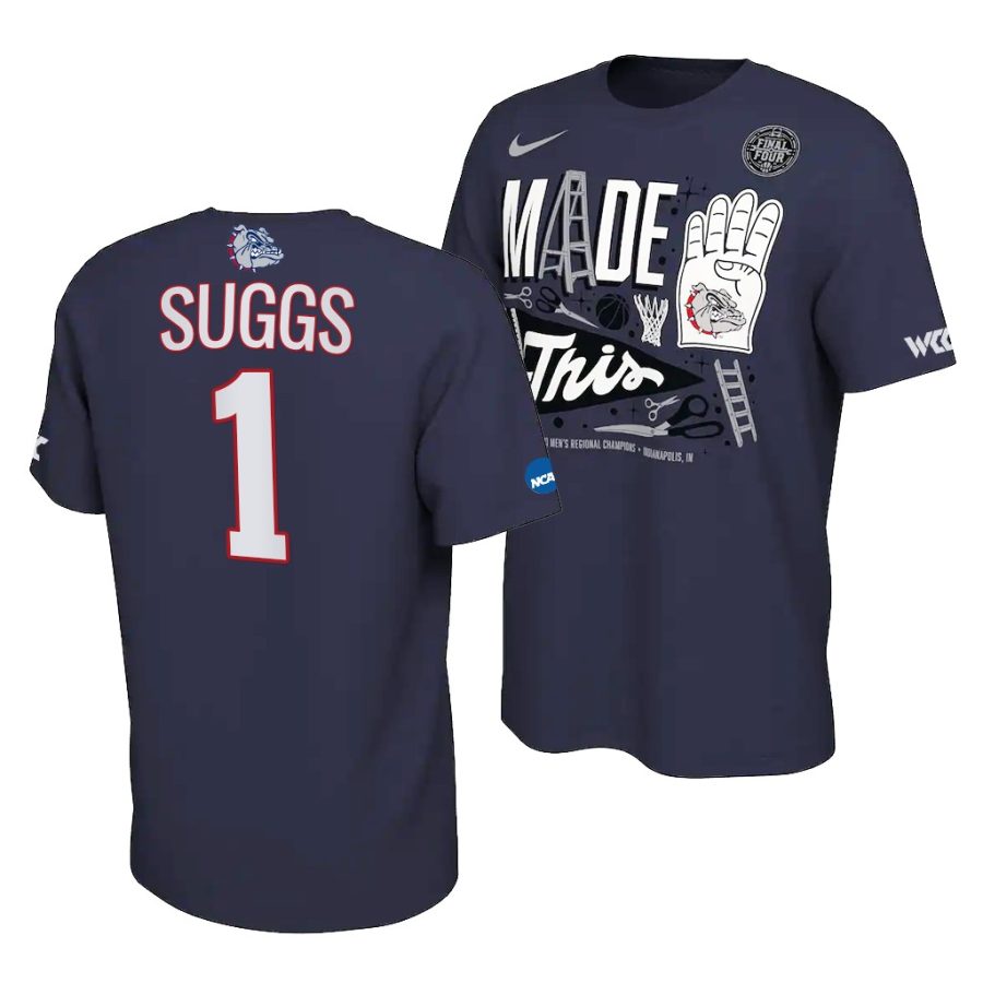 jalen suggs navy 2021 march madness final four gonzaga bulldogs shirt