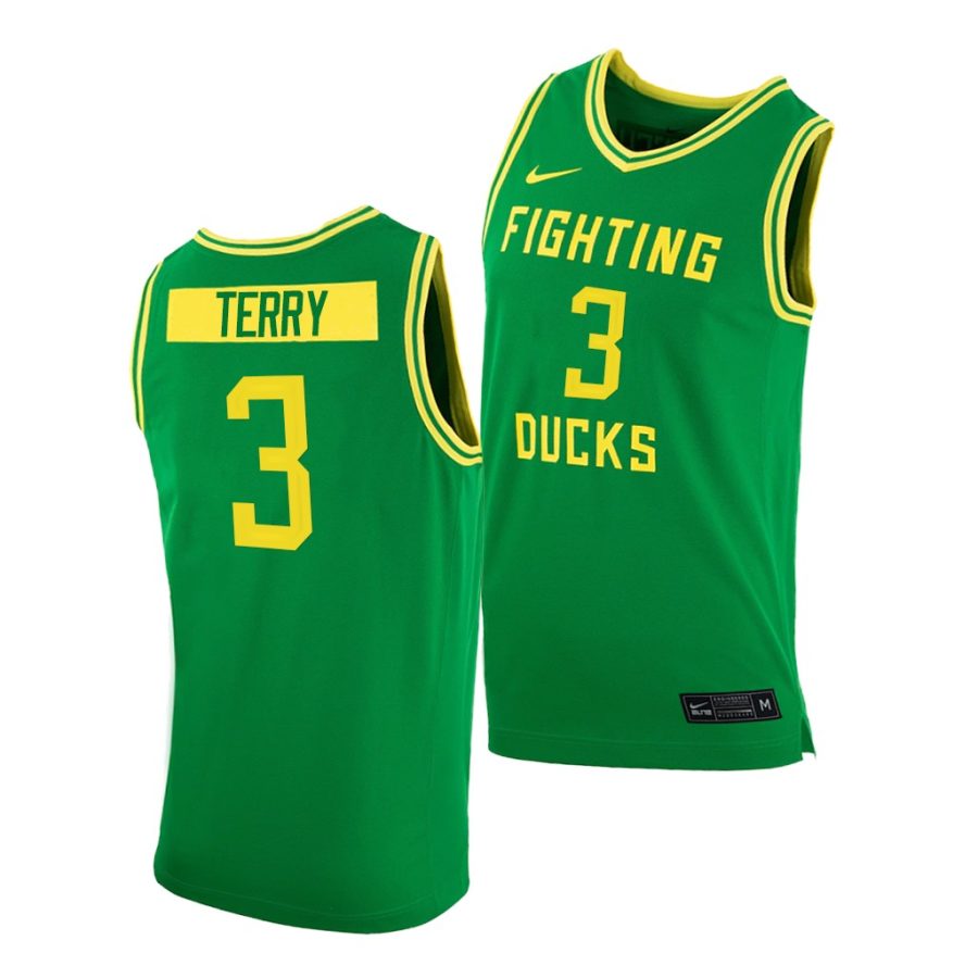 jalen terry green college basketball oregon ducks jersey