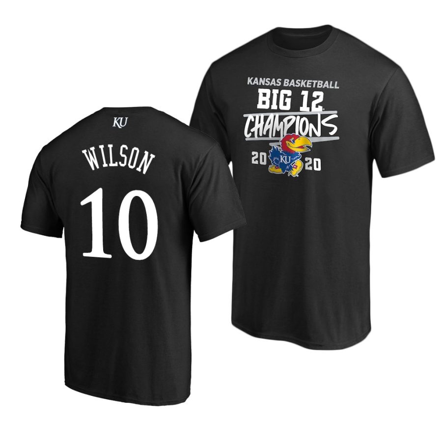 jalen wilson black 2020 big 12 basketball regular season champions kansas jayhawks shirt