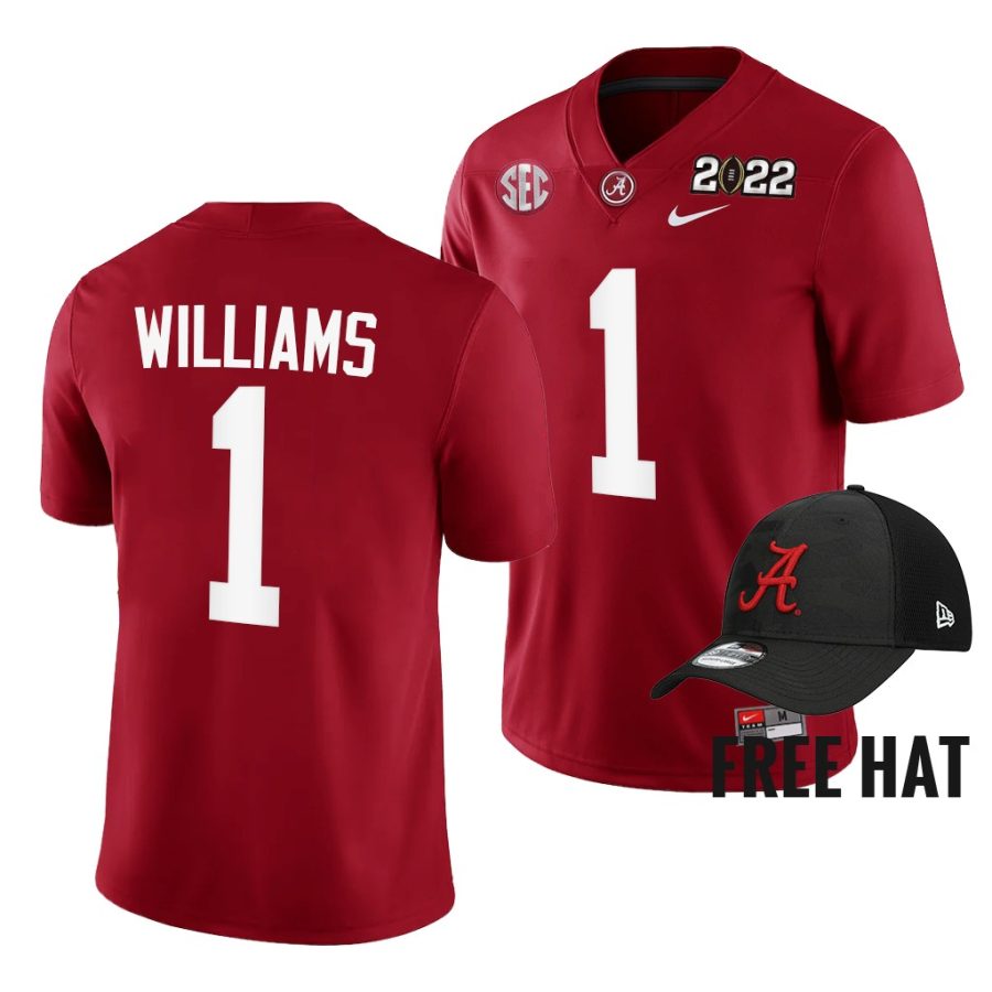 jameson williams alabama crimson tide crimson 2021 cotton bowl champions cfp jersey