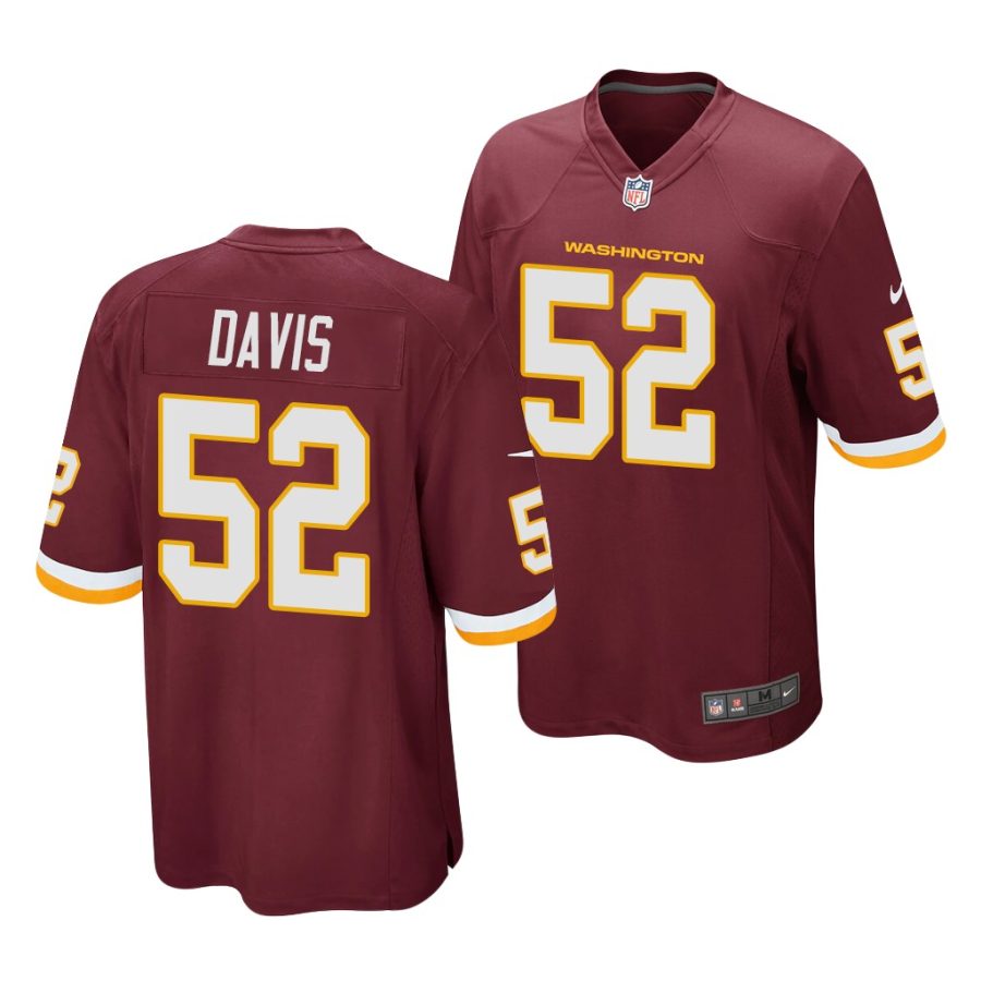 jamin davis washington football team 2021 nfl draft game men's burgundy jersey