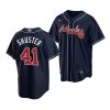 jared shuster braves 2020 mlb draft replica alternate navy jersey