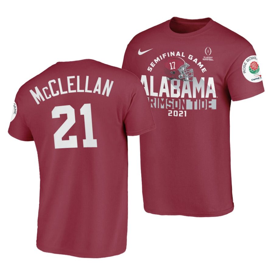 jase mcclellan crimson 2021 rose bowl alabama crimson tide shirt