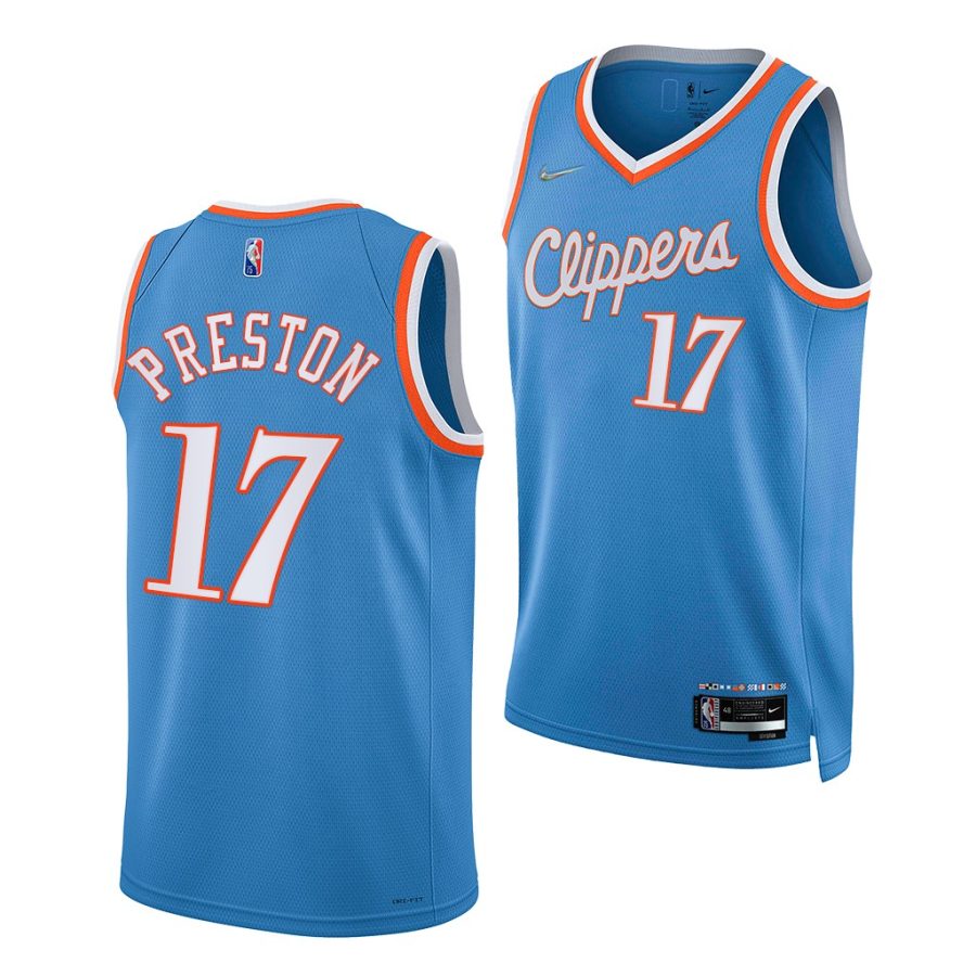 jason preston clippers 75th anniversary blue city edition 2021 22 jersey