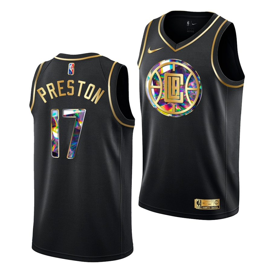 jason preston clippers nba 75th season black diamond logo 2021 22 jersey