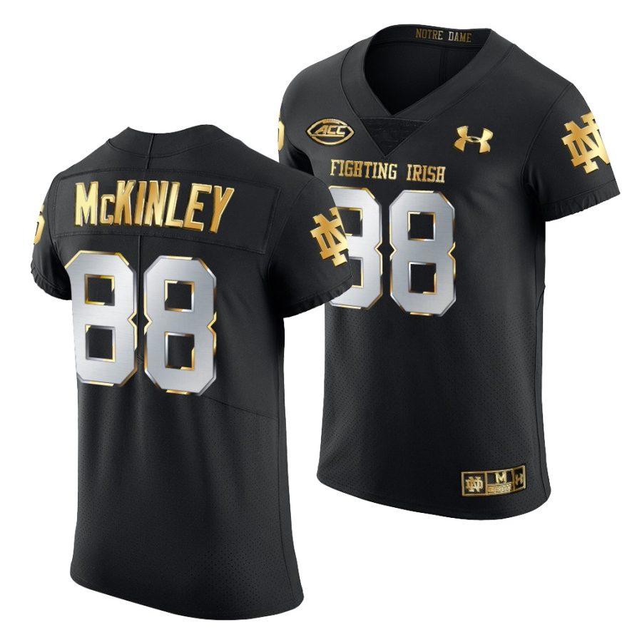 javon mckinley black golden edition notre dame fighting irish jersey