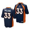 javonte williams broncos 2021 nfl draft game men's navy jersey