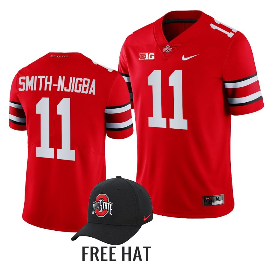 jaxon smith njigba ohio state buckeyes scarlet color rush special uniform jersey