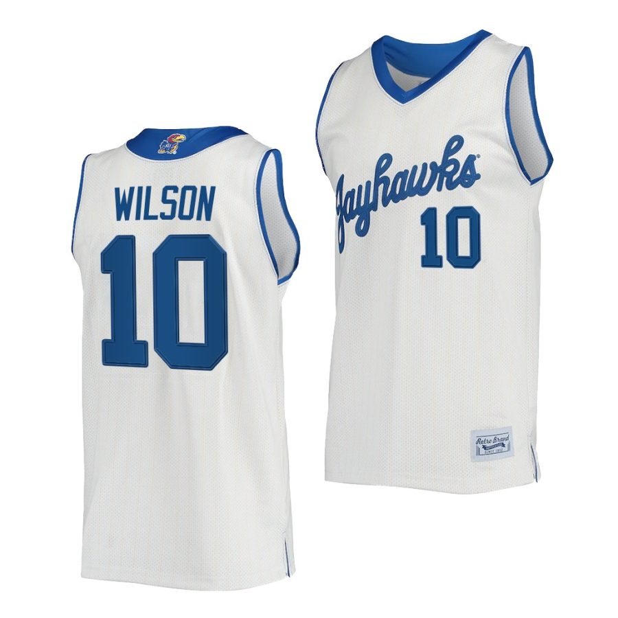 jayhawks jalen wilson cream commemorative classic college jersey