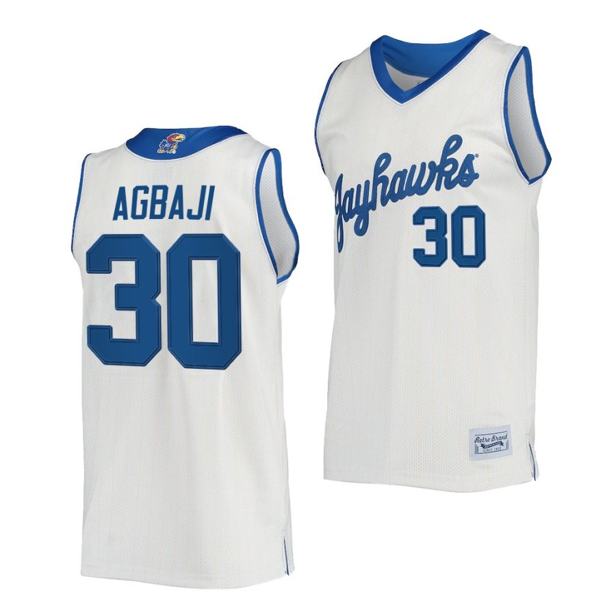 jayhawks ochai agbaji cream commemorative classic college jersey