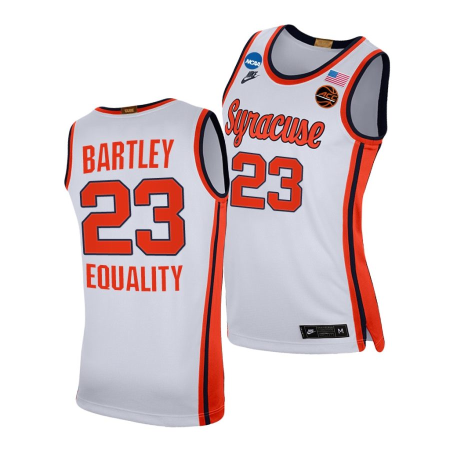 jaylen bartley white 2021 march madness sweet 16 syracuse orange jersey