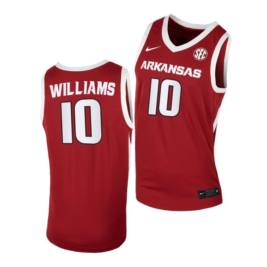 jaylin williams cardinal away arkansas razorbacks jersey