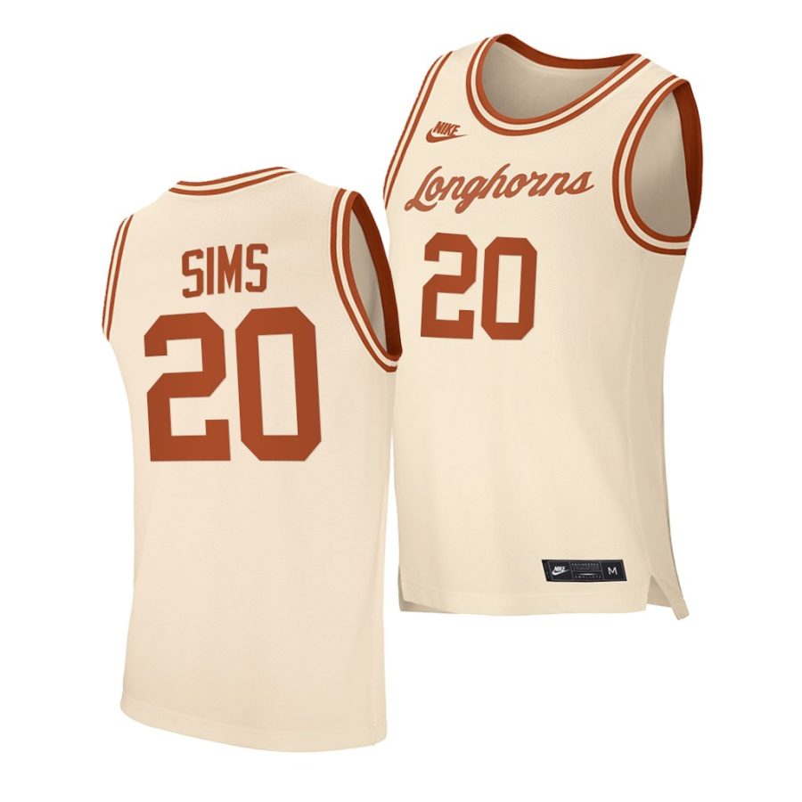 jericho sims cream retro texas longhorns jersey