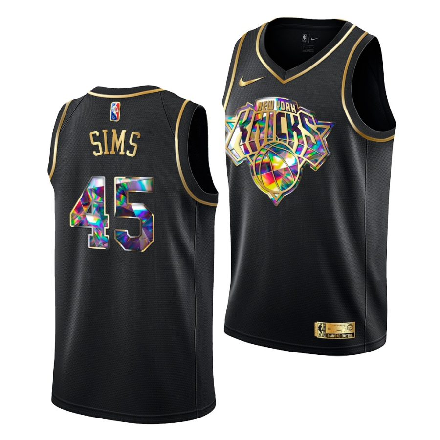 jericho sims knicks diamond logo black golden edition 2021 22 jersey