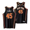 jericho sims knicks nba 75th authentic black city edition 2021 22 jersey