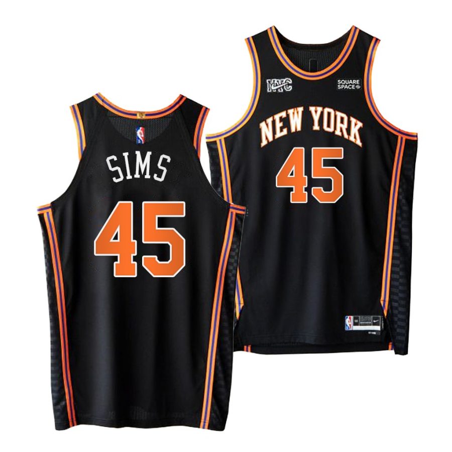 jericho sims knicks nba 75th authentic black city edition 2021 22 jersey