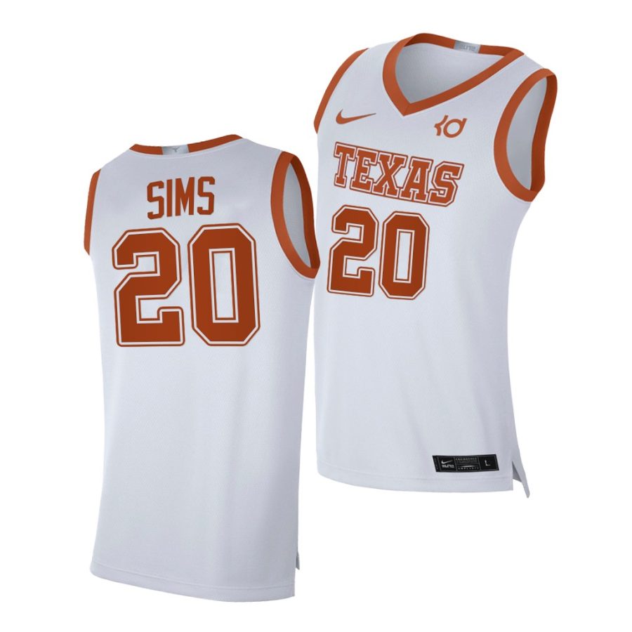 jericho sims white alumni player texas longhorns jersey