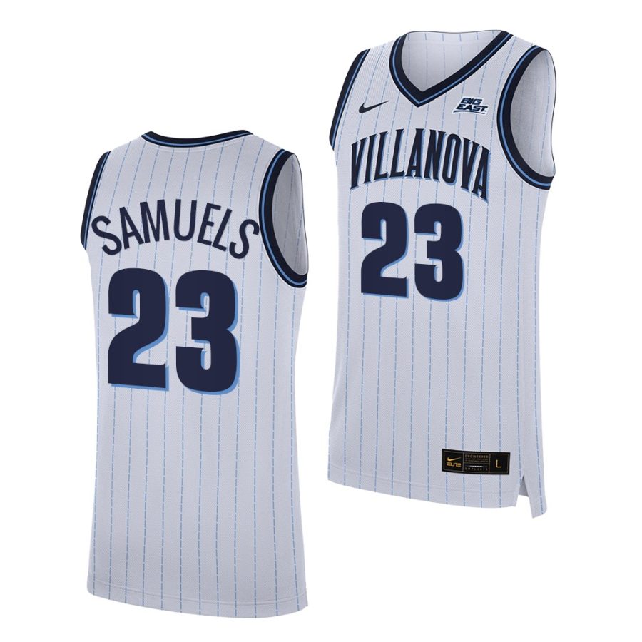 jermaine samuels white college basketball villanova wildcats jersey