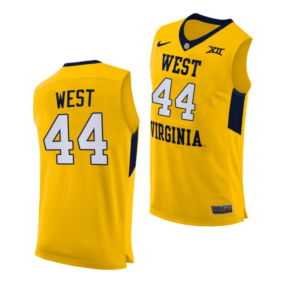 jerry west west virginia mountaineers yellow alternate authentic jersey