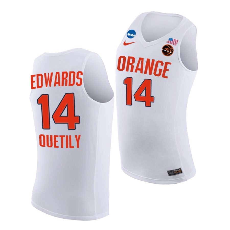 jesse edwards white 2021 march madness sweet 16 syracuse orange jersey 0