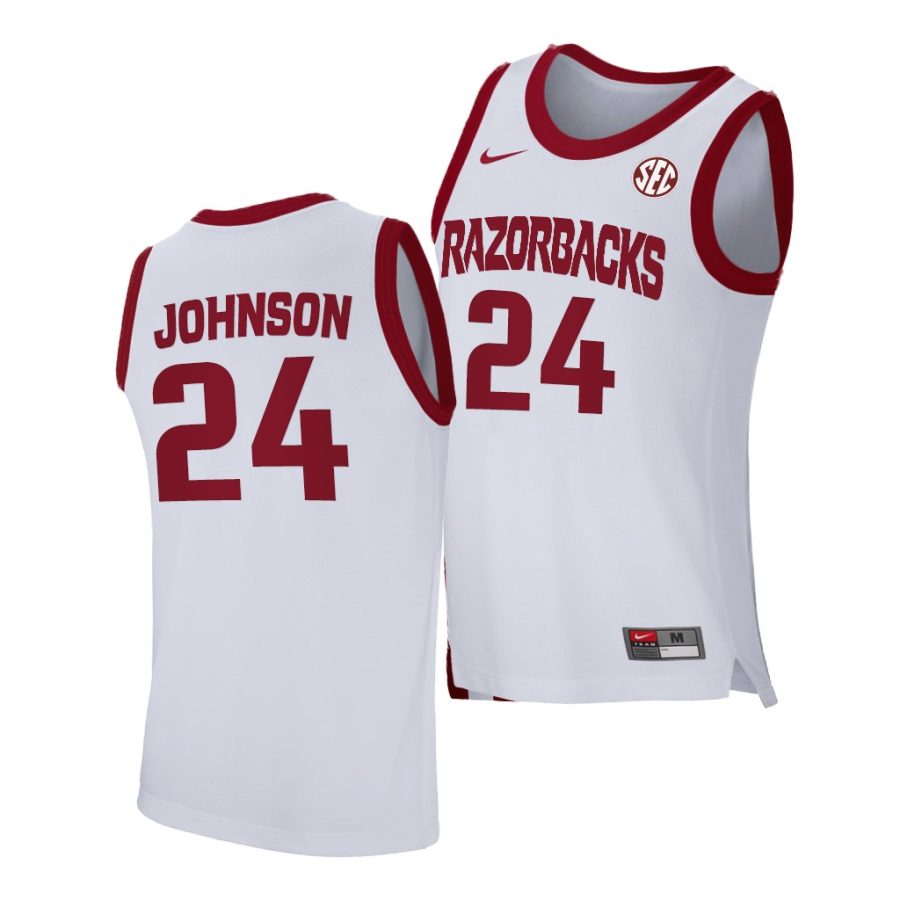 joe johnson white home arkansas razorbacks jersey