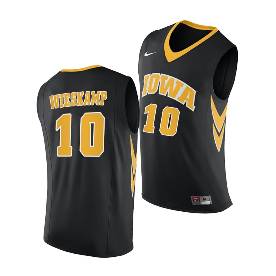 joe wieskamp iowa hawkeyes black replica 2020 21 college basketball jersey