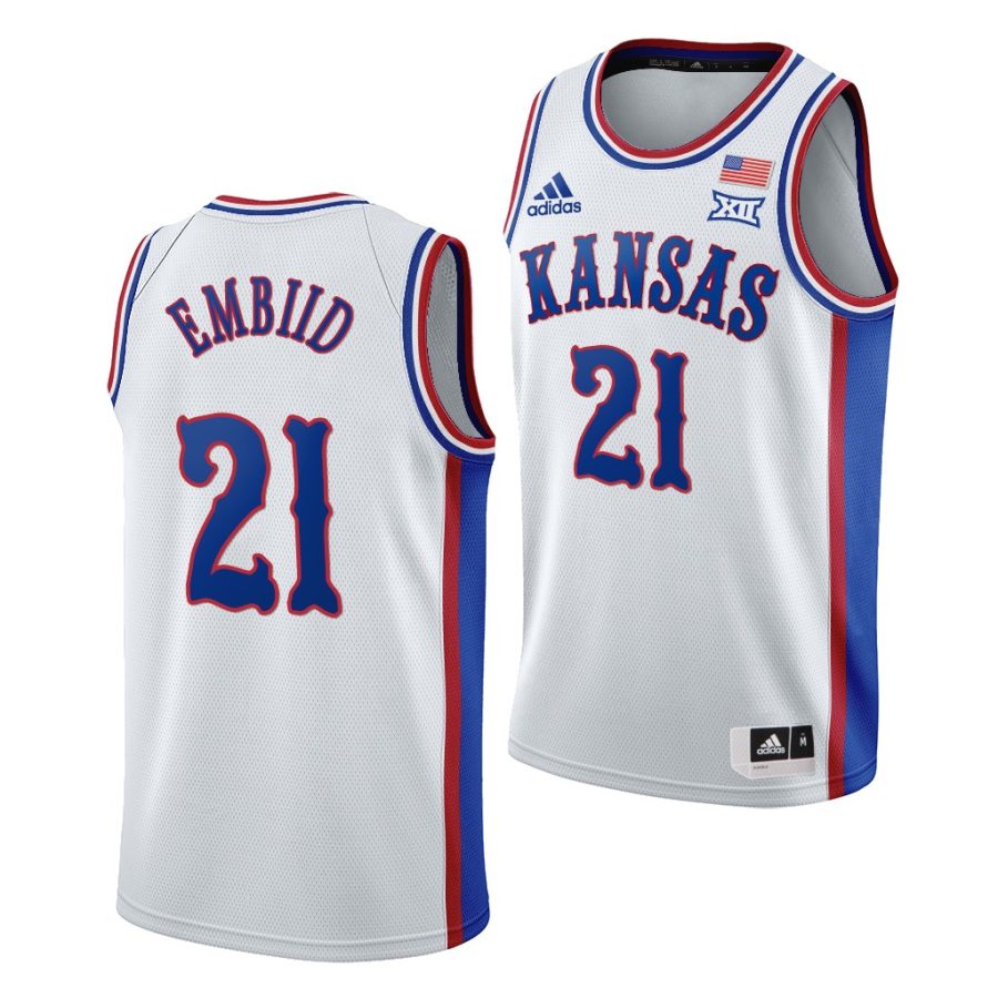 joel embiid white 1990s throwback men's jersey