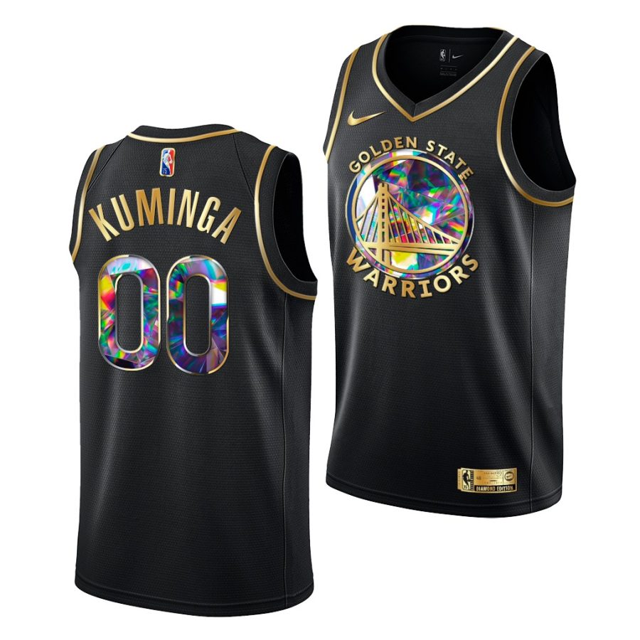 jonathan kuminga warriors nba 75th season black diamond logo 2021 22 jersey