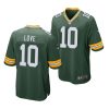 jordan love green 2020 nfl draft men's jersey