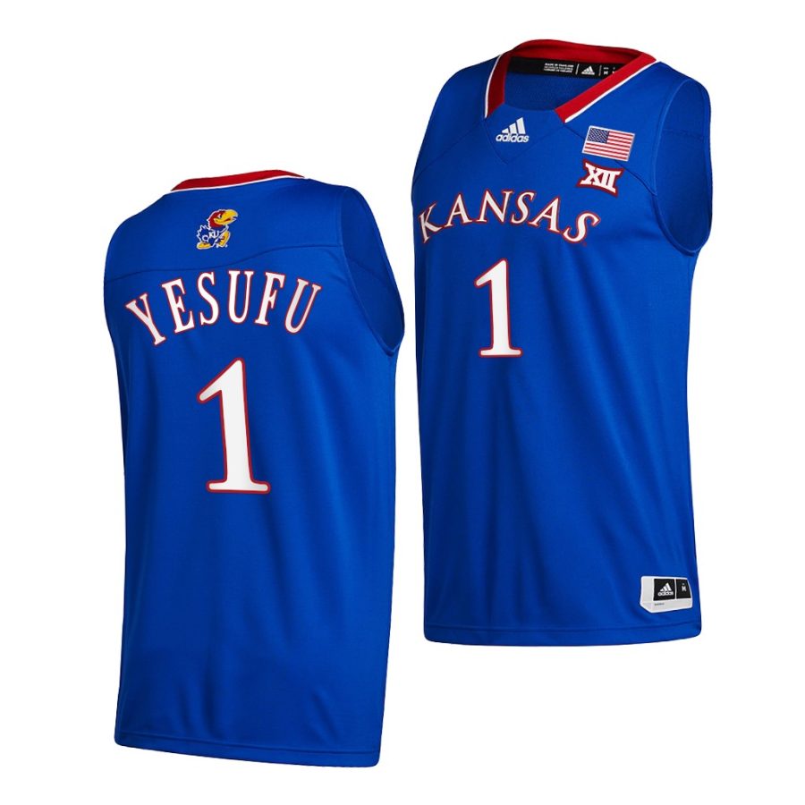 joseph yesufu blue college basketball kansas jayhawks jersey