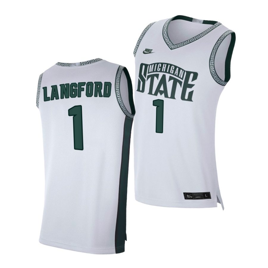 joshua langford white limited retro michigan state spartans jersey